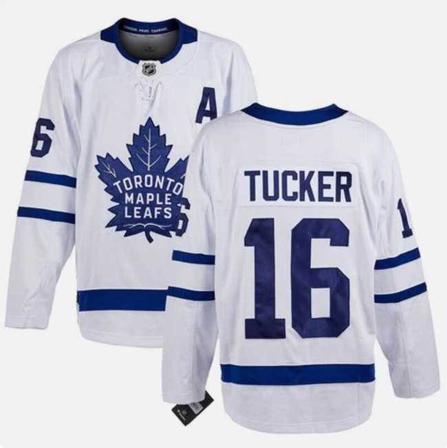 Men%27s Toronto Maple Leafs #16 Darcy Tucker White With A Patch Stitched Jersey Dzhi