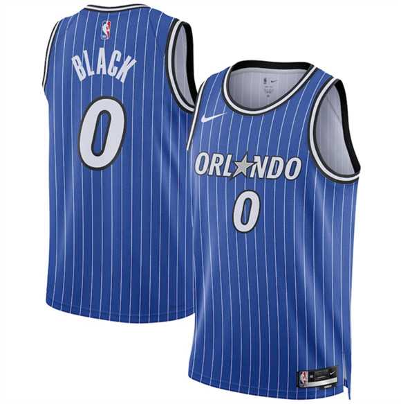 Men%27s Orlando Magic #0 Anthony Black Blue 2025 Icon Edition Stitched Basketball Jersey Dzhi