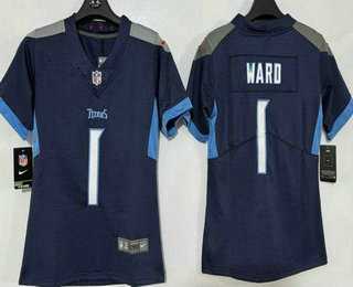 Women%27s Tennessee Titans #1 Cameron Ward Limited Navy Vapor Jersey