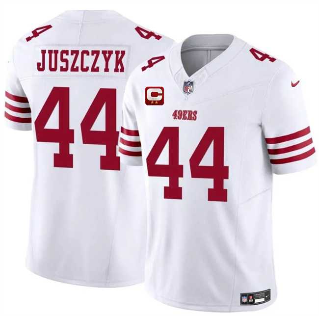 Men%27s San Francisco 49ers #44 Kyle Juszczyk White 2025 F.U.S.E. With 2-Star C Patch Vapor Untouchable Limited Stitched Jersey Dzhi